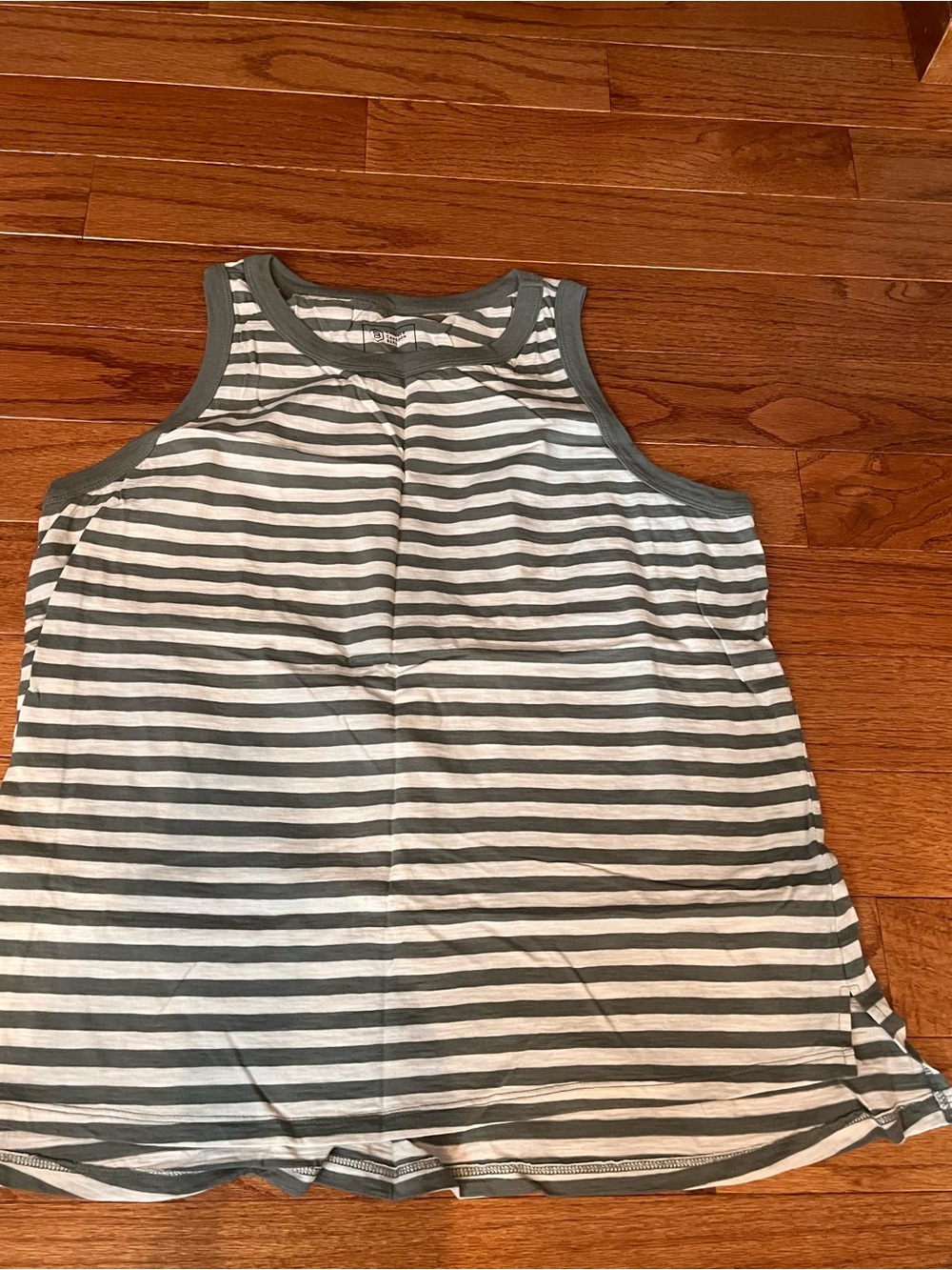 Candace Cameron Bure Striped Tank Top - Olive & White
